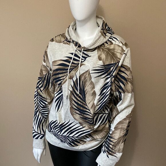 Mens SUN + STONE Leaf Print Hoodie- Size XL - Picture 4 of 15